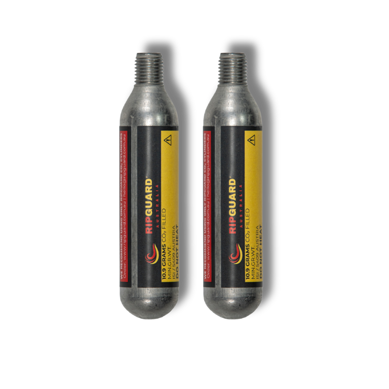 Two RipGuard 10.9g CO2 cylinders